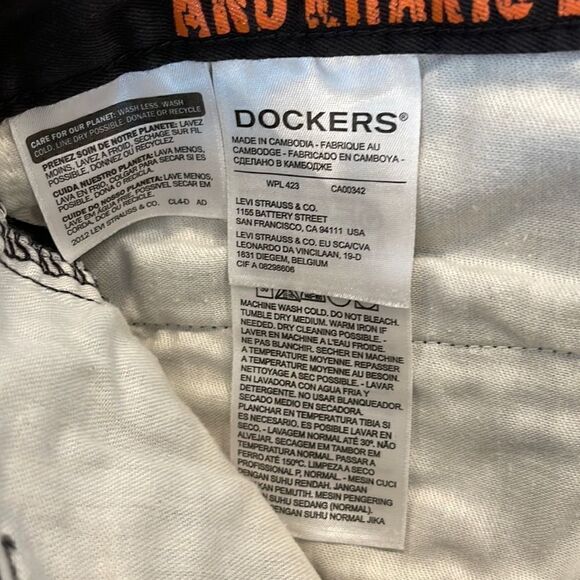 Dockers Pants Denim Slim Straight Leg Dark Wash Mid Rise Cotton - Picture 5 of 10